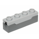 LEGO kocka 1x4 lövedékindító mechanizmussal, sötétszürke-világosszürke (72387/15400)